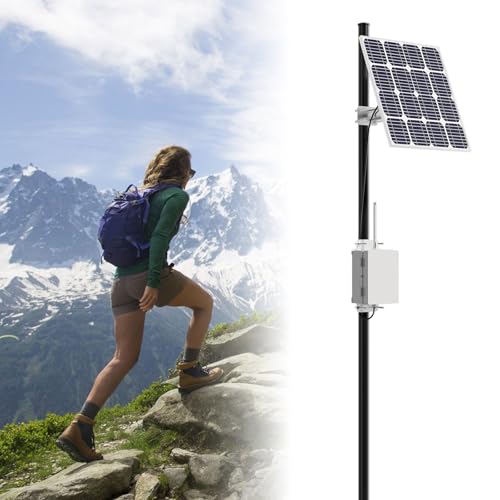 Solar Meshtastic Outdoor Node Meshtastic Solar Node Repeater with Lora V3 Esp32 Motherboard 915Mhz Mesh Lora Antenna Sx1262 Bluetooth Built-in 6000mAh Battery