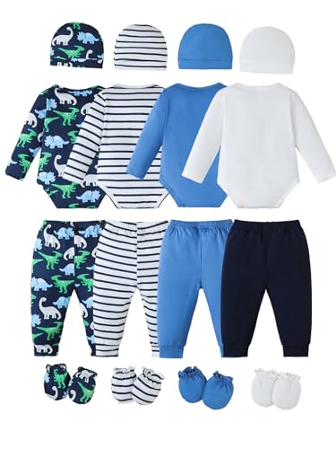 Image of Baby Layette Sets Unisex Newborn Baby Boys Girls Essentials Gift Set 16-Piece Infant Baby Outfit Clothes