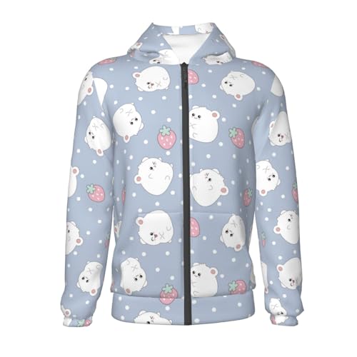 Cute Hamster Kids Pullover Hoodies Boys Zip Up Sweatshirts Girls Athletic Clothes with Pocket2