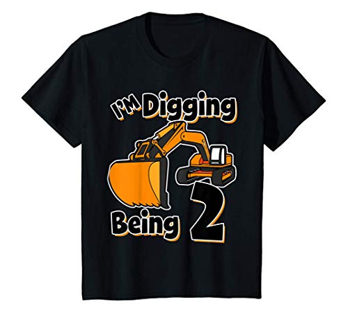 Niños Camión de construcción Digger 2nd Birthday Truck 2 años Camiseta