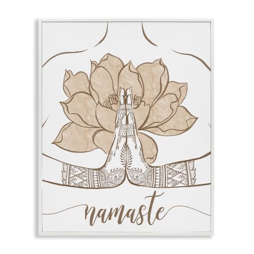 'Namaste Henna Pattern Lotus'| Framed Giclee Art