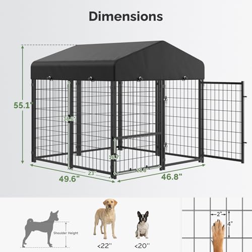 image for Sino Luban 4x4x4.6FT Dog Kennel Outdoor, Dog Run Enclosure Outside Dog