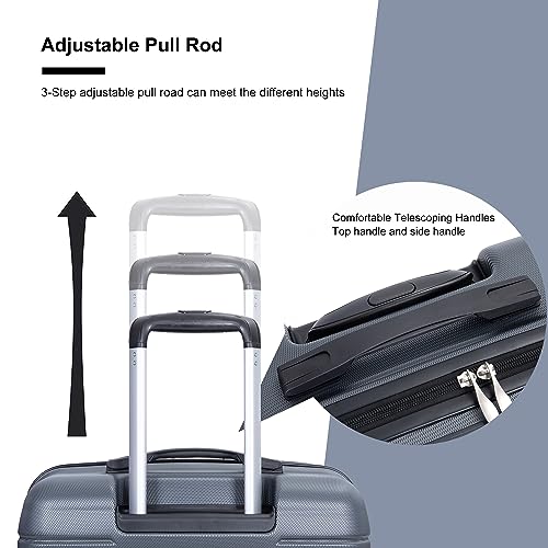 Travelhouse 3-Piece Wear-Resistant Hard Shell Spinner Suitcase Set with TSA Lock, Clear, 20/24/28 inches3