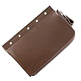 [i-story] ミニ５穴用 システム手帳リフィル ①ファスナーケース【栃木レザー】 日本製 (チョコ)