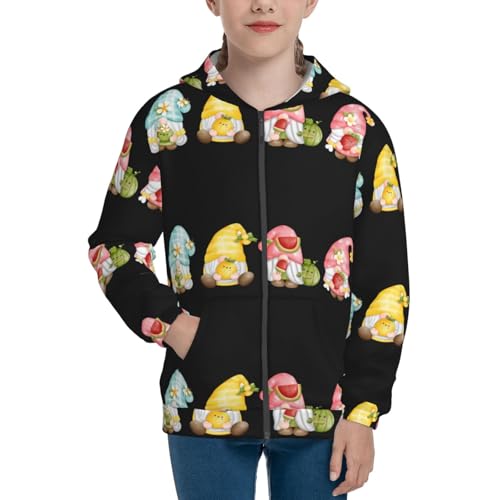 Hello Summer Gnome Kids Pullover Hoodies Boys Zip Up Sweatshirts Girls Athletic Clothes with Pocket3