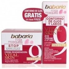 Babaria Vital Skin Rosa Mosqueta. Regenerating Face Cream 9 Effects 50 ml + Eye and Lips Cream 15ml