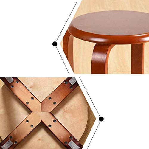 Taburete nórdico de madera en color begonia para mesa de comedor y tocador 5