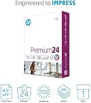 HP Printer Paper 8.5x11 Premium 24 lb 1 Ream 500 Sheets 100 Bright Made in USA FSC Certified Copy Paper HP Compatible 115300R