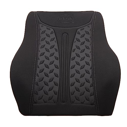 Dr. Scholl's Max Support Charcoal-Infused Lumbar Seat Cushion for Car, Truck, SUV — Black