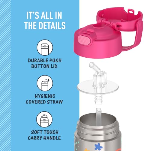 Image of THERMOS FUNTAINER Water Bottle with Straw, 12oz, Peppa Pig