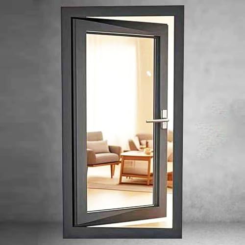 Ventana abatible de 60, 70 y 90 cm, ventanas de casa de un solo colgado, para baño, sótano, cobertizo de casa móvil, con cerradura, ventanas individuales premium para el hogar