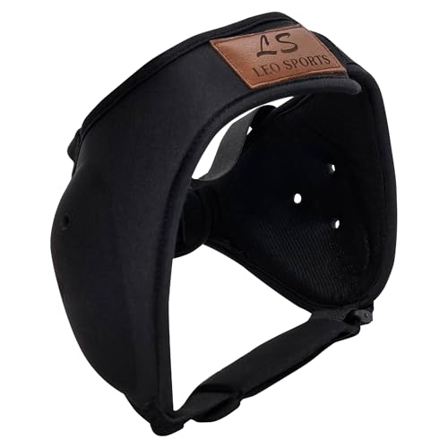 Leo Sport öronskydd för brottning, brottning öronmuffar, MMA, BJJ, Rugby, neopren vadderade huvudbonader kampsport judo, Jiu Jitsu boxningsträning, kämpar med justerbara remmar säkert huvud och öra