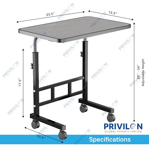 Image of Multi-Purpose Laptop Table, Study Table| Heavy Duty Bed Table| Adjustable for Height, Portable for Office, Work Form Home | DIY Table, Easy to Asembl (ADJ M Dark)