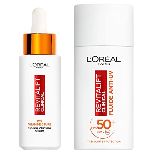 L’Oréal Paris Revitalift Clinical Coffret Routine Sérum & Fluide FPS 50+ à la Vitamine C – 2 produits