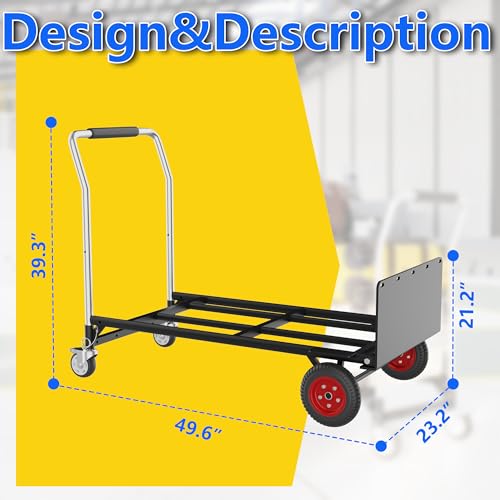 Carretilla de mano plegable con ruedas 600 lb miniatura 2