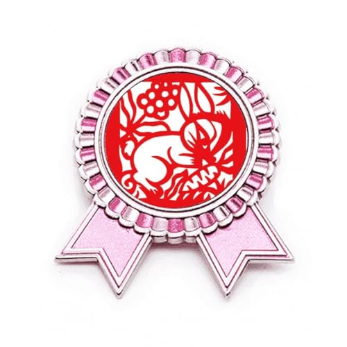 Broche lapins en papier rose Zodiaque accessoire mode métal taille M