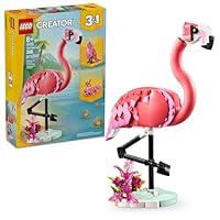 LEGO Creator 3 in 1 Wild Animals: Pink Flamingo Animal Building Toy - Building Toy with 3 Building Options, Pink Flamingo, Cockatoo, or Axolotl - Learning Toy for Kids, Ages 8+- 31170