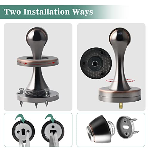 Door Stoppers Magnetic Door Stops Oil Rubbed Bronze Stainless Magnet Door Stopper Heavy Duty Floor Wall Mount Doorstop Soft Catch Door Holder Wall Protector Magnetic Door Stop For Bottom Of Door #TOP4