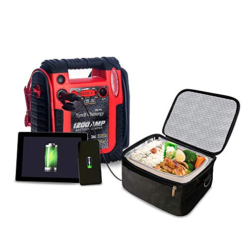 Tyrell Chenergy 1200 Peak/600 Instant Amps Car Jump Starter (Up To 6L Gas Or 6L Diesel Engine), Jump Boxes For Vehicles,Comes With 260 Psi Air Compressor, 2.1A Usb Ports, Jump Box,Battery Clamps #TOP4