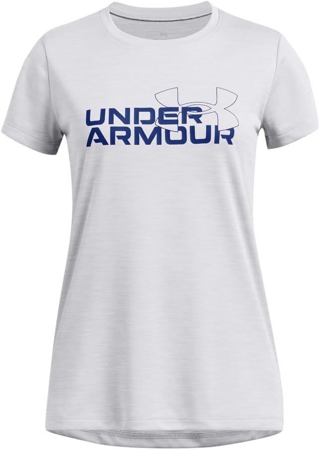 Under Armour Girls' Tech Twist Wordmark Logo Short Sleeve T Shirt