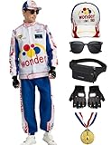 PTXZEQ Ricky Bobby Costume Talladega Nights Jumpsuit Race Car Driver Cosplay Outfit Jacket Halloween Adult Men Women