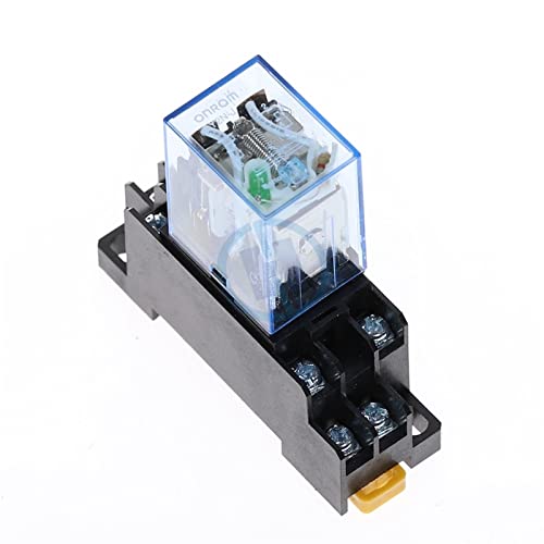 Relais électromagnétique LY2NJ DPDT DC12V avec base PTF08A à 8 broches 10A
