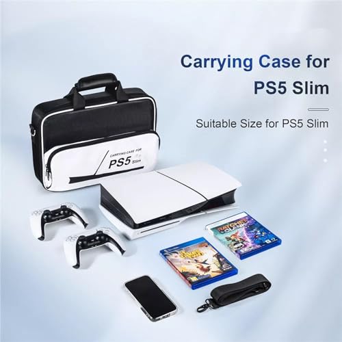 Estojo de transporte adequado para PS5 Slim, bolsa de armazenamento de viagem de grande capacidade 2