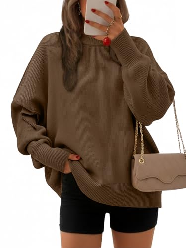 Image of EFAN Womens Oversized Sweaters Batwing Sleeve 2026 Fall Fashion Outfits | Trendy Chunky Knit Pullover, Slouchy Fit Clothes, Cozy Layering Essentials, Cute Winter Clothing, Comfy Casual Daily Wear
