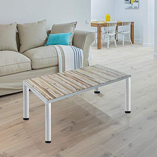 Image of QLLY 16 Inch Adjustable Metal Coffee Table Legs, Heavy Duty Round Furniture Legs with 1 inch Leveling Feet for Ottoman, Bench, End Table and Sofa Replacement, Set of 4 (White)