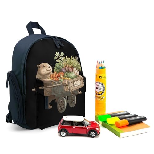 Groundhog Vegetables Cute Backpack Lightweight Mini Shoulder Bag Travel Daypack for Camping Picnic Blue-style3
