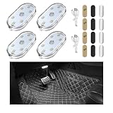 Ziciner 4 PCS Car Led Lights Interior, Super Bright Car Wireless Bulb, USB Rechargeable Auto Led Festoon Bulb, Universal Vehicle Accessories for Cars, Trucks, SUVs, Vans (White)