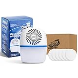 CleanShark Moisture Absorber with Refill Pack Bundle - Reusable Moisture Absorbers for Closet & Damp Areas - Includes 6 Long-Lasting Dehumidifier Tablets (17.6 oz), Fragrance Free