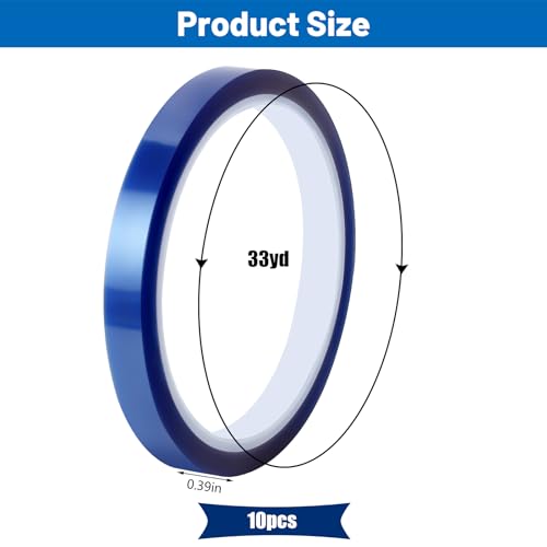 Heat Tape for Sublimation, 10 Rolls Heat Resistant Tape 10mm ×30m(98ft) — view 2