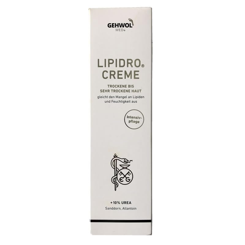GEHWOL MED Lipidro Creme, Intensivpflege für Trockene Haut mit 10% Urea, Sanddorn und Allantoin, 125ml