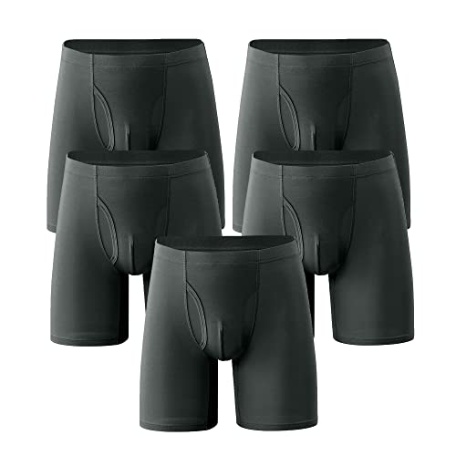 JEShifangjiusu Mens Underwear Boxer Briefs Breathable Cotton Soft Trunks 5 Pack Stretch Elastic Moisture-Wicking Underwear