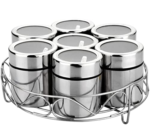 Image of STEEPLE Storage Masala Box (Dabba) With See Through Lid 1 Piece Spice Set (Each Container 175ml)