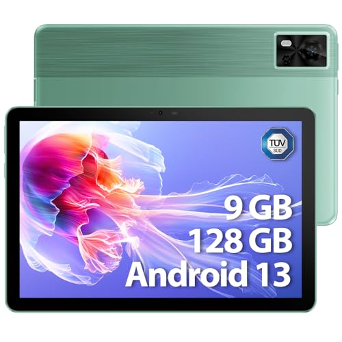 DOOGEE T10E Tablets 10 Inch Android 13, 9GB + 128GB/1TB, 10.1 Inch HD+IPS Display Tablet, 6580mAh, Octa-Core 4G LTE Dual SIM Tablet, Widevine L1, 8MP/5MP, OTG, Bluetooth 5.0+2.4G/5G WiFi, GPS - Green