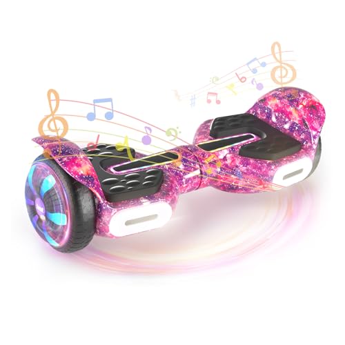 Image of SIMATE 6.5 inch Scooter, Bluetooth Music Speaker and LED Light, Top 8.5mph & 8.5 Miles Range Power by Dual 250W Motor, Gifts for Kids Adults Boys, for All Ages