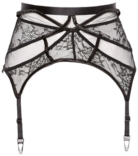 sofsy 4-Strap Retro Lace Garter Belt with Custom Metal Clips | Adjustable High Waist Mesh Lingerie for Women's Stockings4