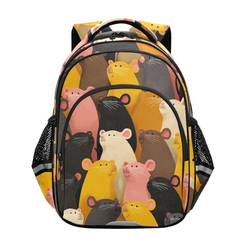Cute Cartoon Rats Backpack for Kids Elementary School Bag Boys Girls Bookbag Travel Backpack Daypack
