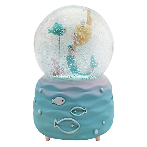 Kristallen Bol Muziekdoos, Zeemeermin Kristallen Bol Muziekdoos, Sneeuwbal Met Glitter, Met Kleurrijke Lichten Sneeuwbol Geschenken, Voor Feestversieringen