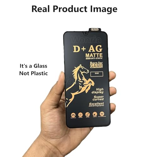 Image of WonRia [1+1 Matte Tempered Glass Compatible with Samsung A16 5G with 3D Camera Lens Protector Glass Edges to Edge Screen Guard Protector - (Pack of 2)