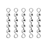 Fishing Bead Chain Swivels, Stainless Steel Fishing Balls Chain Swivels, Catfish Tackle Catfish Rig Gear Freshwater Saltwater(4 Beads 4.5mm)