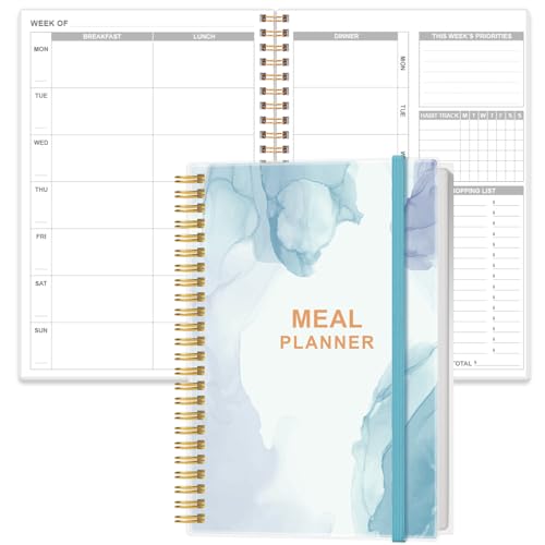 Weekly Meal Planner Notebook,A5 Weekly & Daily Meal Prep Journal