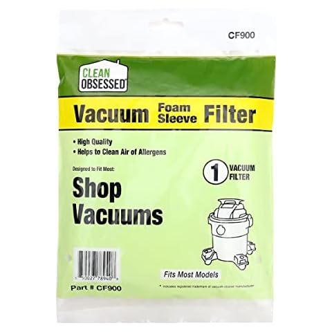 Clean Obsessed Replacement Foam Sleeve Filter for Most Shop Vacuums Cover