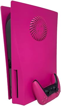 Plate for ps5 Faceplate Nova Pink Cooling Version Upgraded Turbo Vents Replacement Plate for PS5 Disc Edition Hard Shell Skin Plates Case ABS Side Plate for PS5 Console Controller Nova Pink