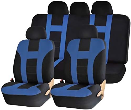 UAA SC-102BL Black and Blue Racing Style Universal Car Seat Cover Set