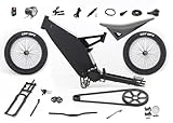 KEYU F4 Enduro Middle Motor Belt Drive Ebike Frame kit Parts Electric Road Bike Frame Carbon Fiber Stealth Bomber Frame Kit with Middle Motor and Belt Drive Rear Wheel Front Wheel fronk Fork etc.