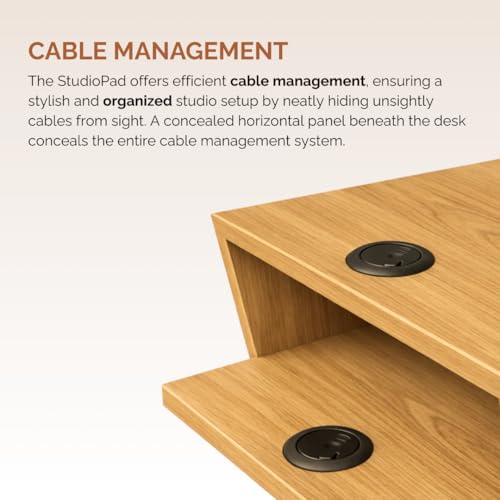 Image of Timber Acoustics StudioPad Mini Music Production Desk for Studio | Professional Music Producer Table for PC, MIDI Keyboard & Audio Setup (3.5' x 2.5') (Natural)