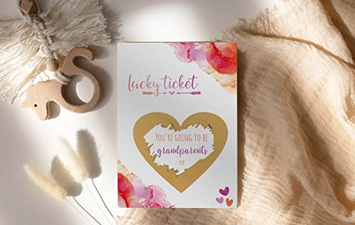 Image of Joli Coon Pregnancy announcement scratch card - You are going to be grandparents - Baby announcement with envelope - Dream